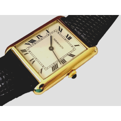 1960s Tiffany & Co.  18k Gold 17J Manual Tank Watch Ref 2012 Cal 2512