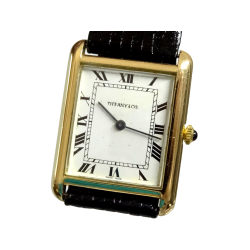 1960s Tiffany & Co.  18k Gold 17J Manual Tank Watch Ref 2012 Cal 2512