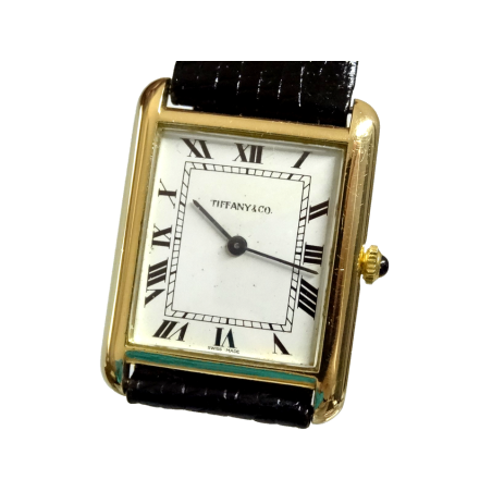 1960s Tiffany & Co.  18k Gold 17J Manual Tank Watch Ref 2012 Cal 2512