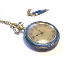 Antique HAAS NEVEUX & Co. 18k Gold Diamond Pendant Watch with Matching Necklace