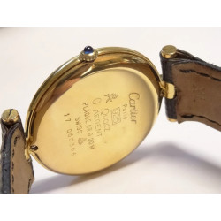 CARTIER Vendome GM 18k Vermeil 30mm Watch w/ Creme Roman Dial + Cal. 859 Movt.