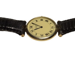 CARTIER Vendome GM 18k Vermeil 30mm Watch w/ Creme Roman Dial + Cal. 859 Movt.