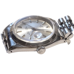 1960 Rolex Datejust St. Steel Ref. 1603 Auto Date Watch Bamboo Bezel Cal. 1560
