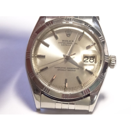 1960 Rolex Datejust St. Steel Ref. 1603 Auto Date Watch Bamboo Bezel Cal. 1560