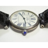 Must de CARTIER Vendome 30mm R. 1860 Silver Argent Watch with Exaggerated Roman Dial