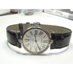 Must de CARTIER Vendome 30mm R. 1860 Silver Argent Watch with Exaggerated Roman Dial