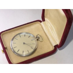 42mm Antique Diamond Platinum HAAS NEVEUX & Co. Slim Pocket Watch 96 Diamonds