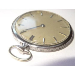 42mm Antique Diamond Platinum HAAS NEVEUX & Co. Slim Pocket Watch 96 Diamonds
