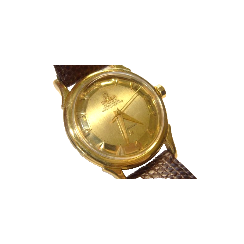 Omega Constellation 18K Gold 35mm 2852/3 Watch with Cal. 501 Movement with Original Unrefinished Solid Gold Pie Pan Dial