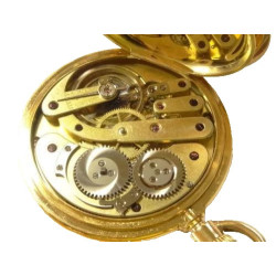 Solid 18k Gold Jean DELEYDERRIERE Demi Hunter Chronometer Pocket Watch (50g)