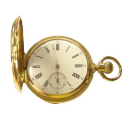 Solid 18k Gold Jean DELEYDERRIERE Demi Hunter Chronometer Pocket Watch (50g)