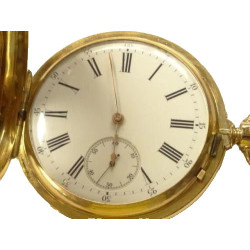 Solid 18k Gold Jean DELEYDERRIERE Demi Hunter Chronometer Pocket Watch (50g)