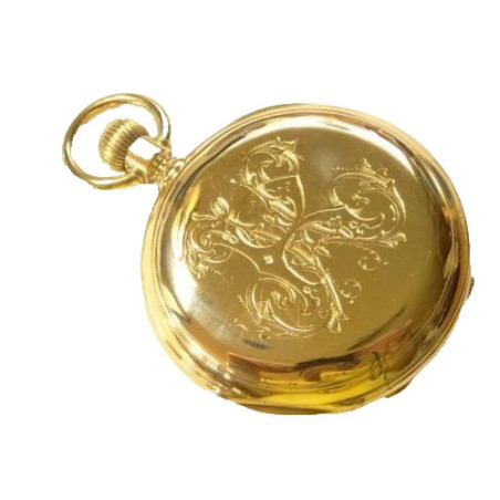 Solid 18k Gold Jean DELEYDERRIERE Demi Hunter Chronometer Pocket Watch (50g)