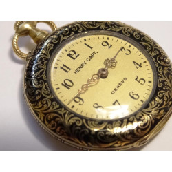 1880 Henry Capt 18K Gold 30mm Pendant Pocket Watch Covered in Decorative  Flourishes