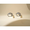 Authentic Georg Jensen Sterling Amber Cabochon Earrings 1995