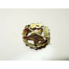 Multicolored Eastern Star (Masonic) 14K Yellow Gold Wreath Pin