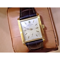 1950s PATEK PHILIPPE 18k Gold Tank Watch Ref. 2530 Patek Box, Band & Buckle