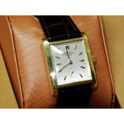 1950s PATEK PHILIPPE 18k Gold Tank Watch Ref. 2530 Patek Box, Band & Buckle
